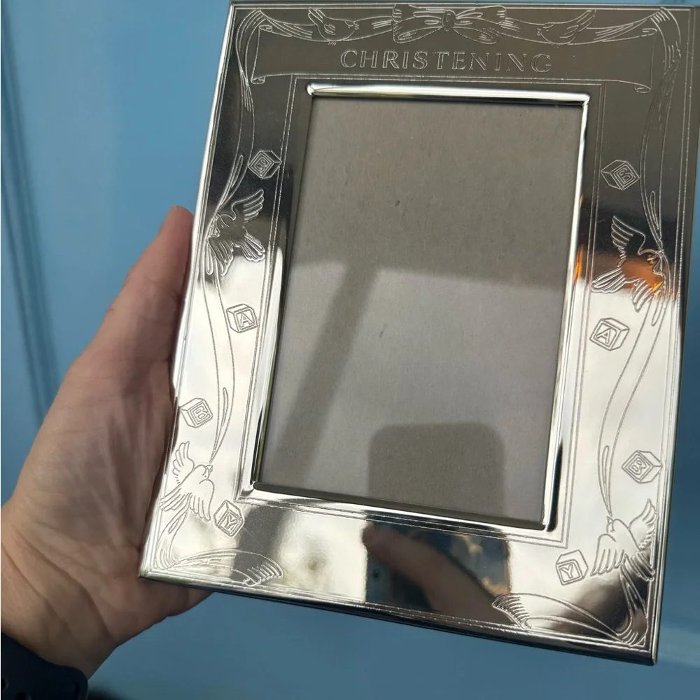 Photo Frame Silver Christening Baby Engraved